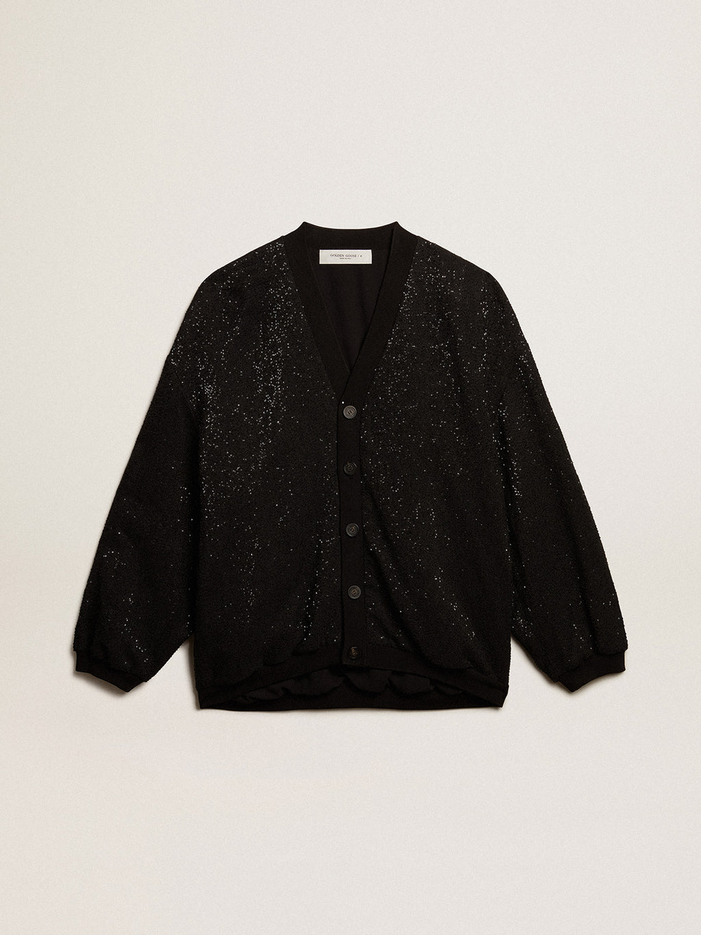Men's black sequined cardigan-jacket| Golden Goose