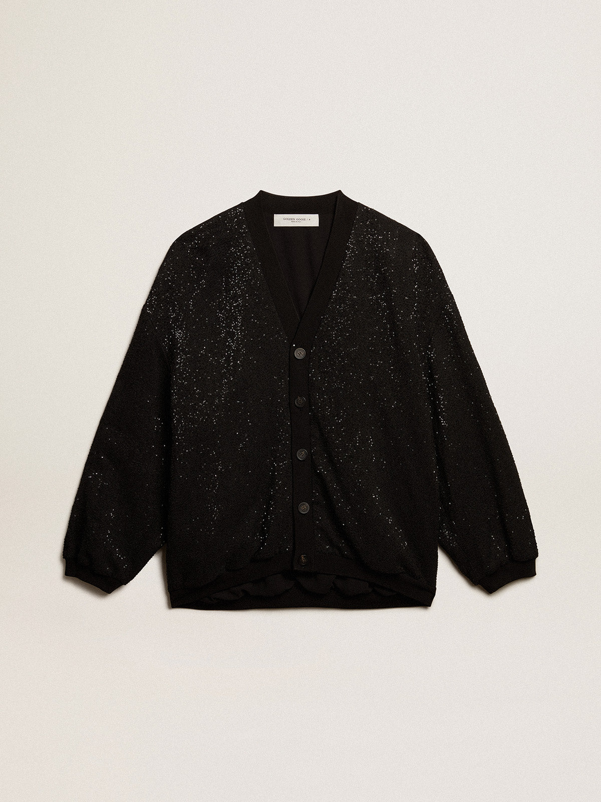 Men's black sequined cardigan-jacket| Golden Goose