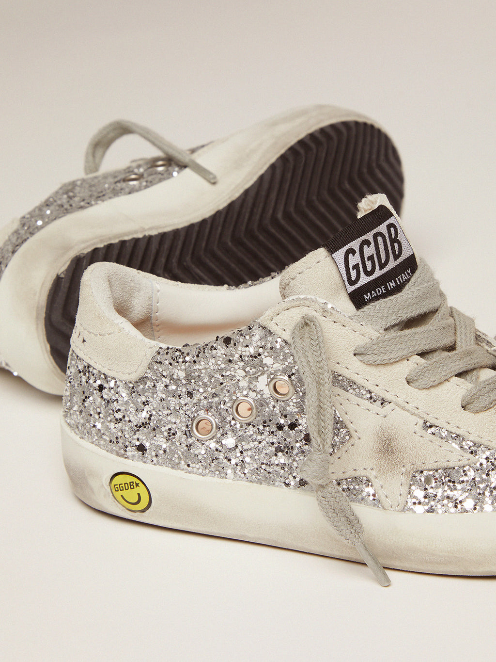 Super-Star Young with silver glitter| Golden Goose