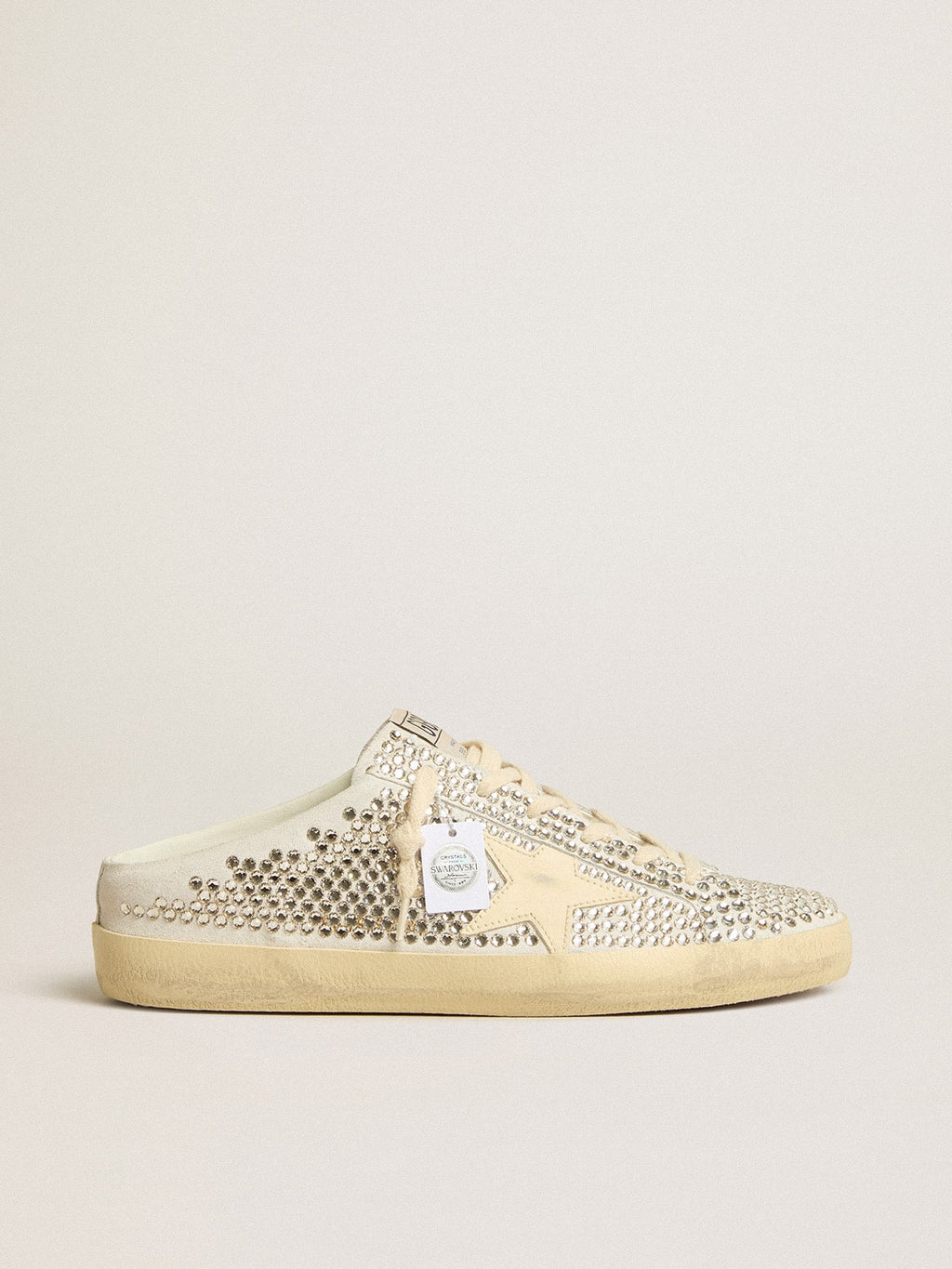 Women's Super-Star Sabots LTD in Swarovski crystals with white leather star| Golden Goose