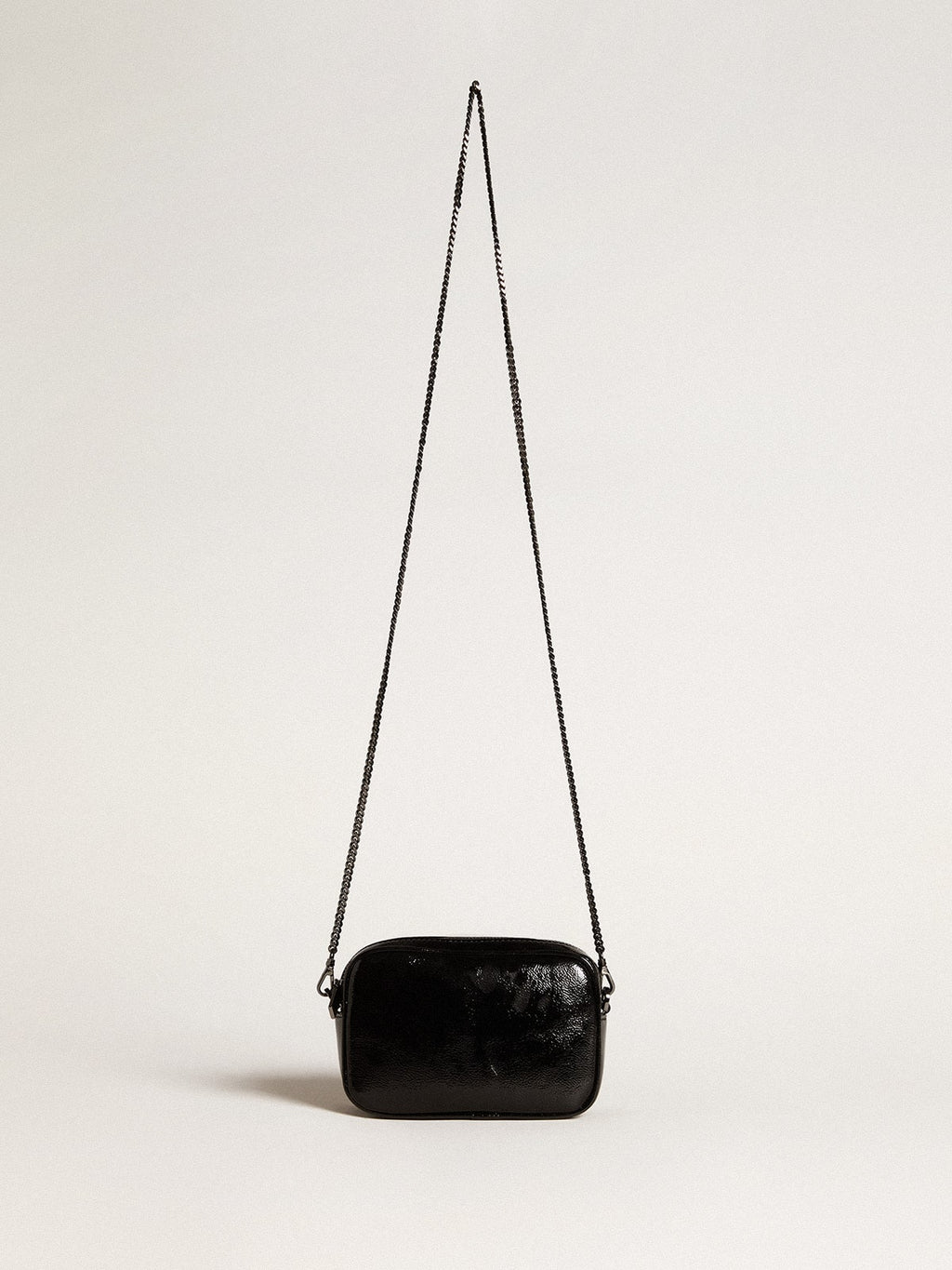 Mini Star Bag in black leather with Swarovski crystal star| Golden Goose