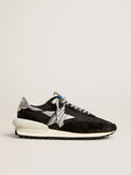 Women's Marathon with black ripstop nylon upper and silver star| Golden Goose
