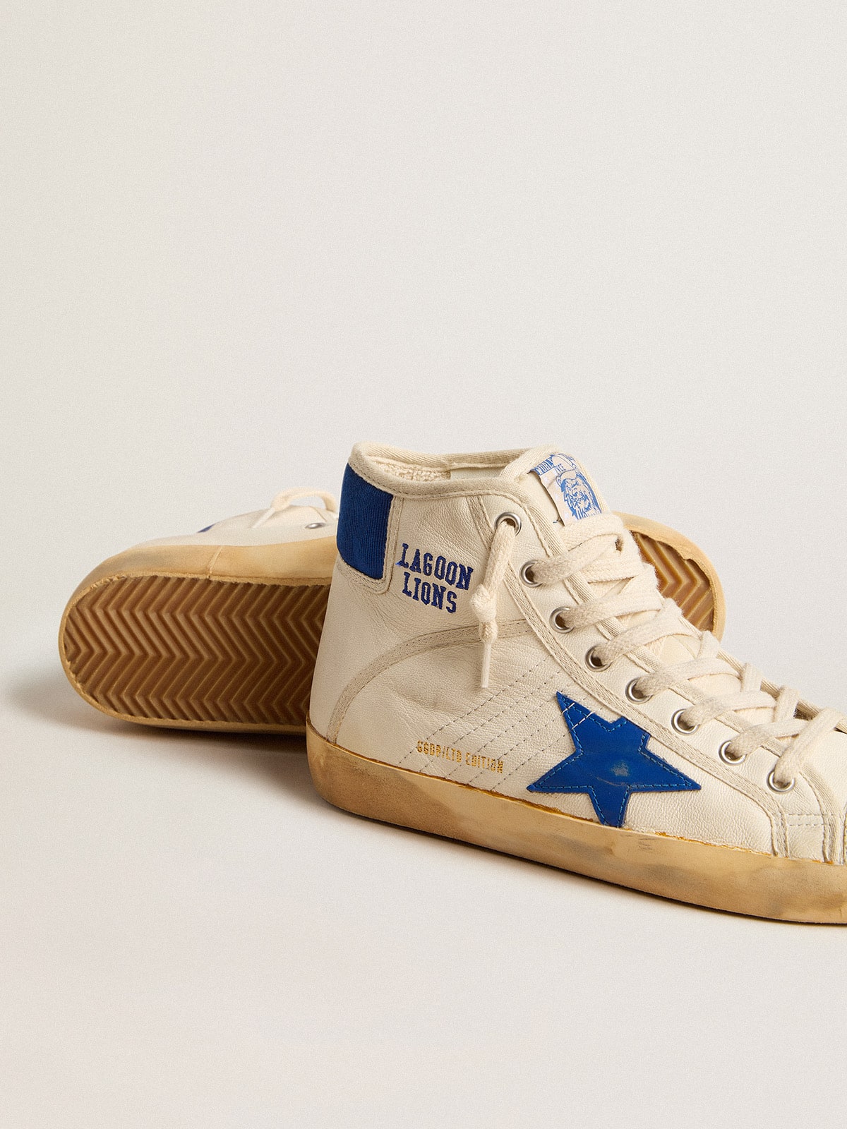 Women's Francy Penstar LAB in nappa leather with blue star and nylon heel tab| Golden Goose