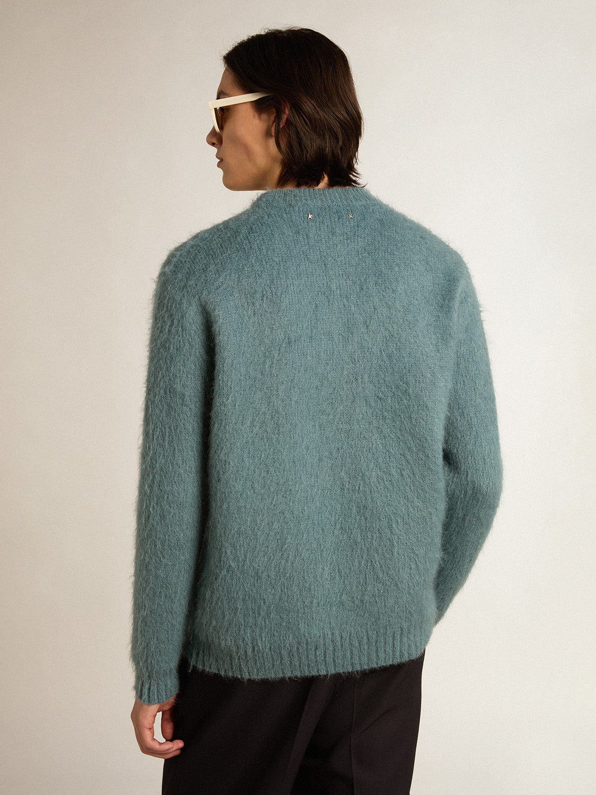 Powder-blue mohair sweater| Golden Goose
