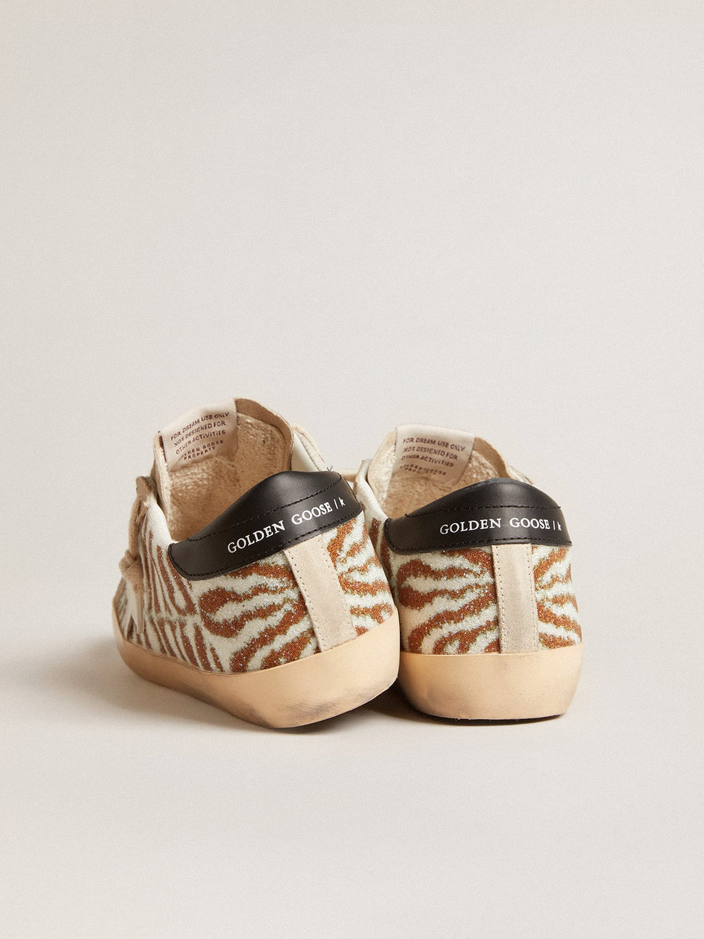 Super-Star LTD in zebra-effect Swarovski with a white leather star| Golden Goose