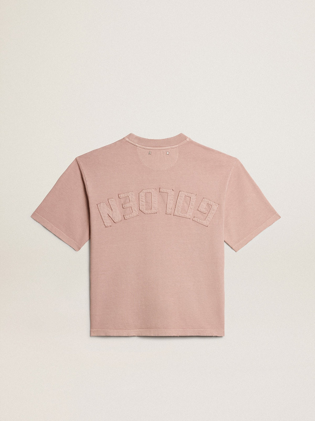 Powder-pink T-shirt with reverse logo on the back - Jersey Capsule| Golden Goose