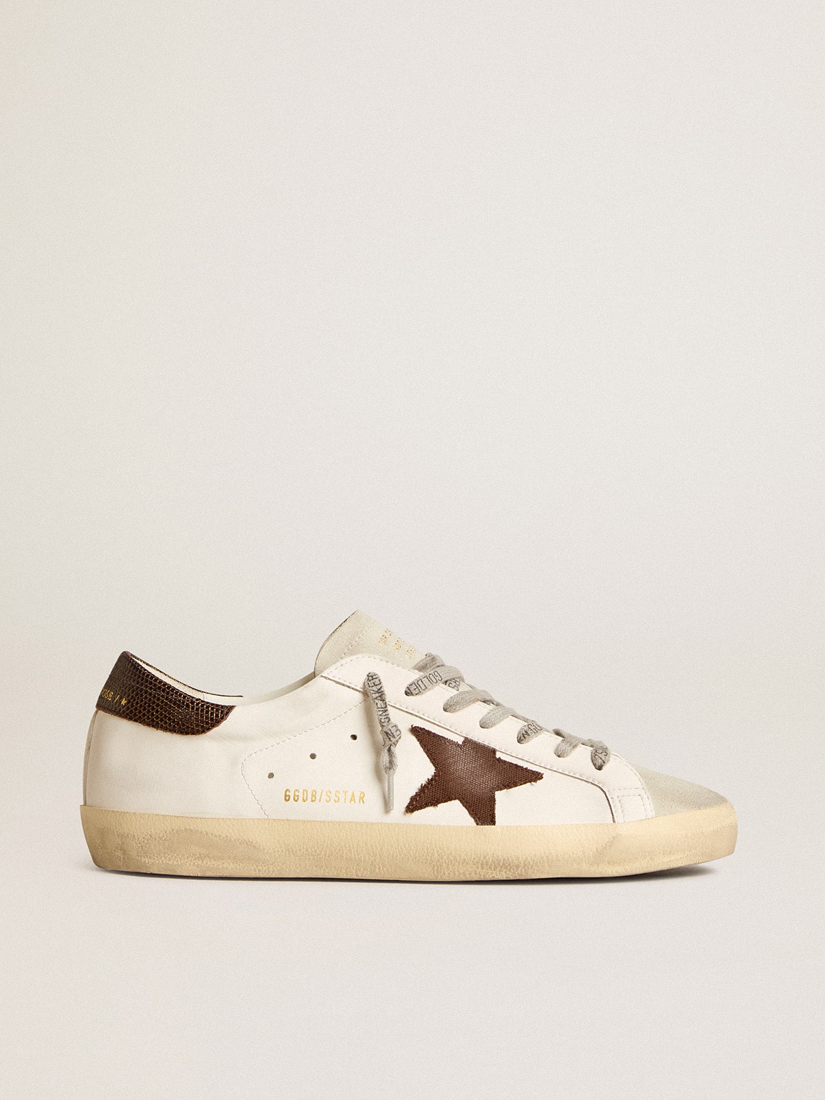 Men's Bio-based Super-Star with canvas star and dark brown leather heel tab| Golden Goose