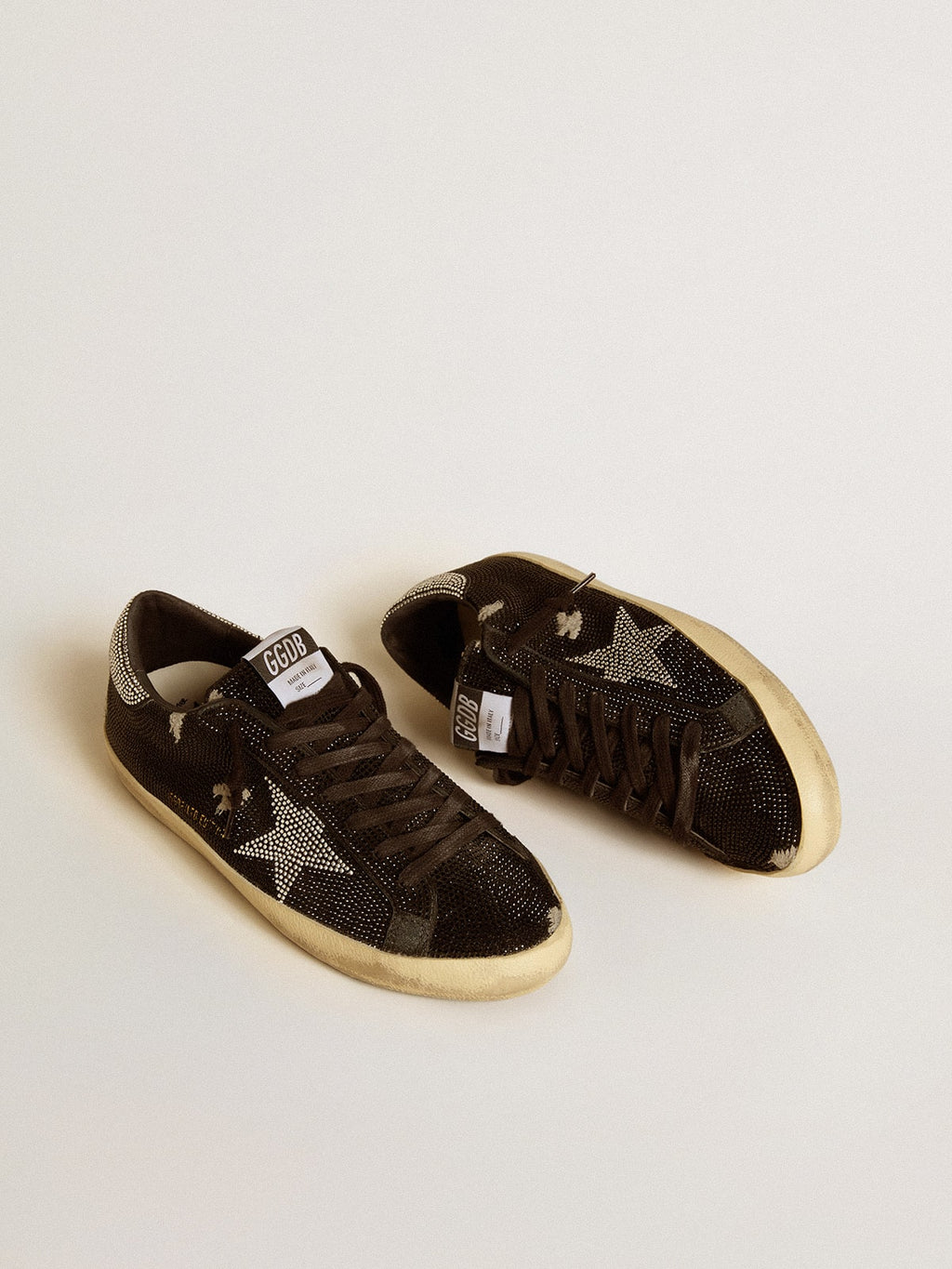 Men's Super-Star in suede and Swarovski crystals with silver star| Golden Goose