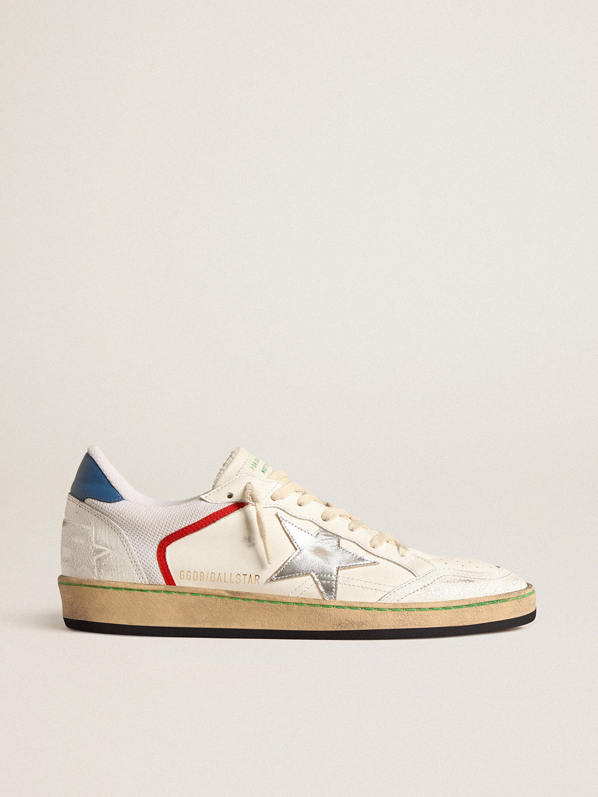 Ball Star in nappa and mesh with silver metallic leather star| Golden Goose