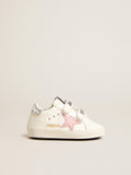 Baby Old School with pink leather star and silver leather heel tab| Golden Goose