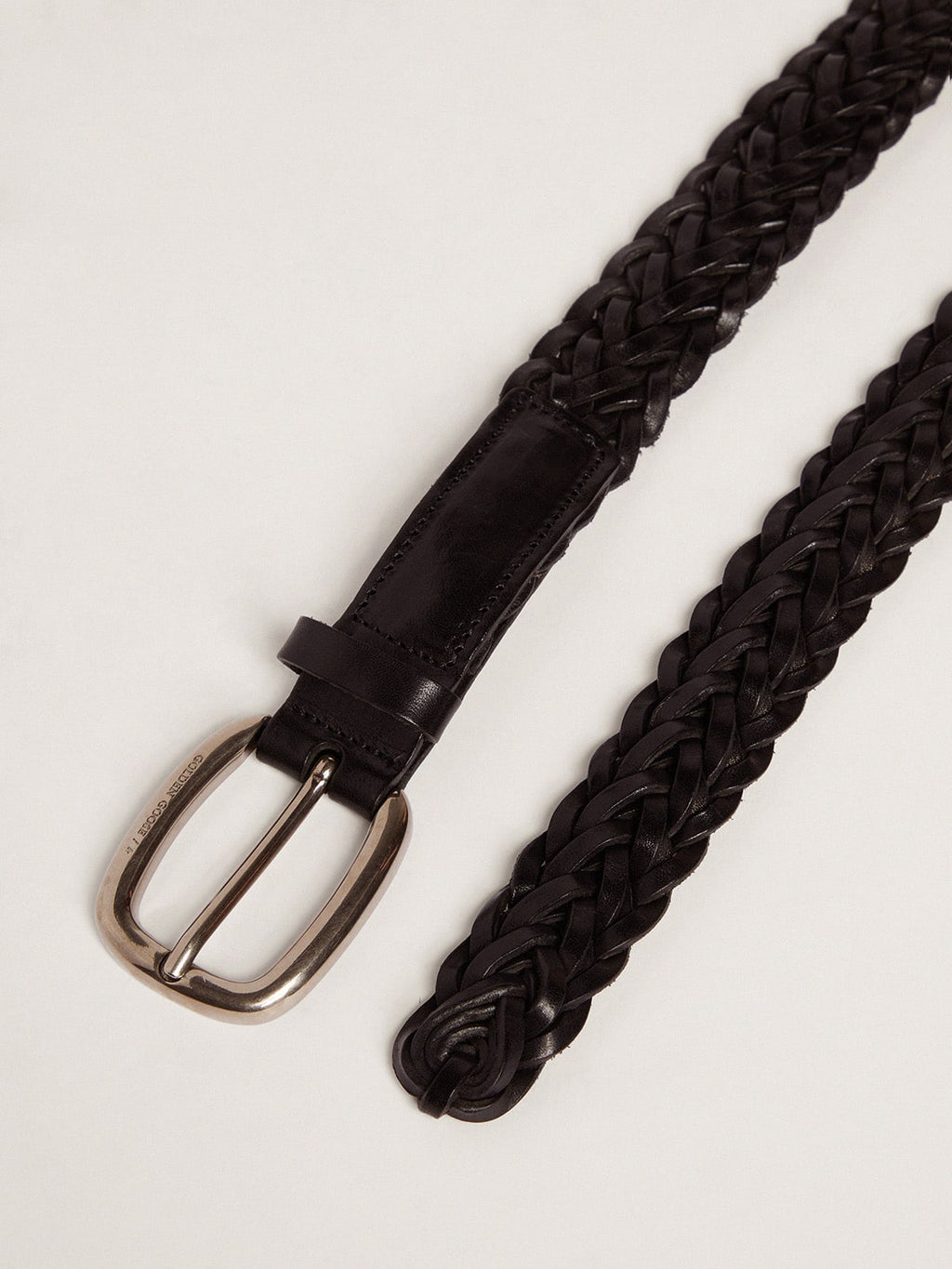 Men's black leather belt| Golden Goose