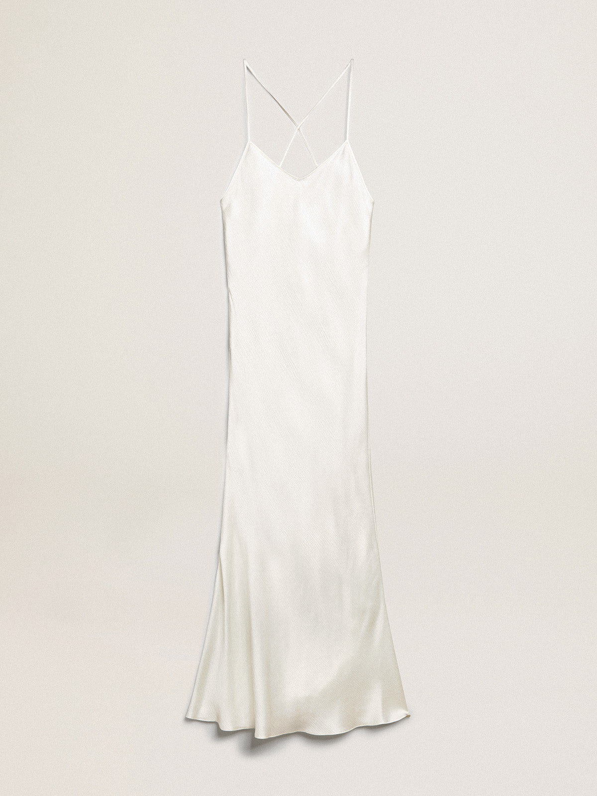 Parchment-colored slip dress| Golden Goose