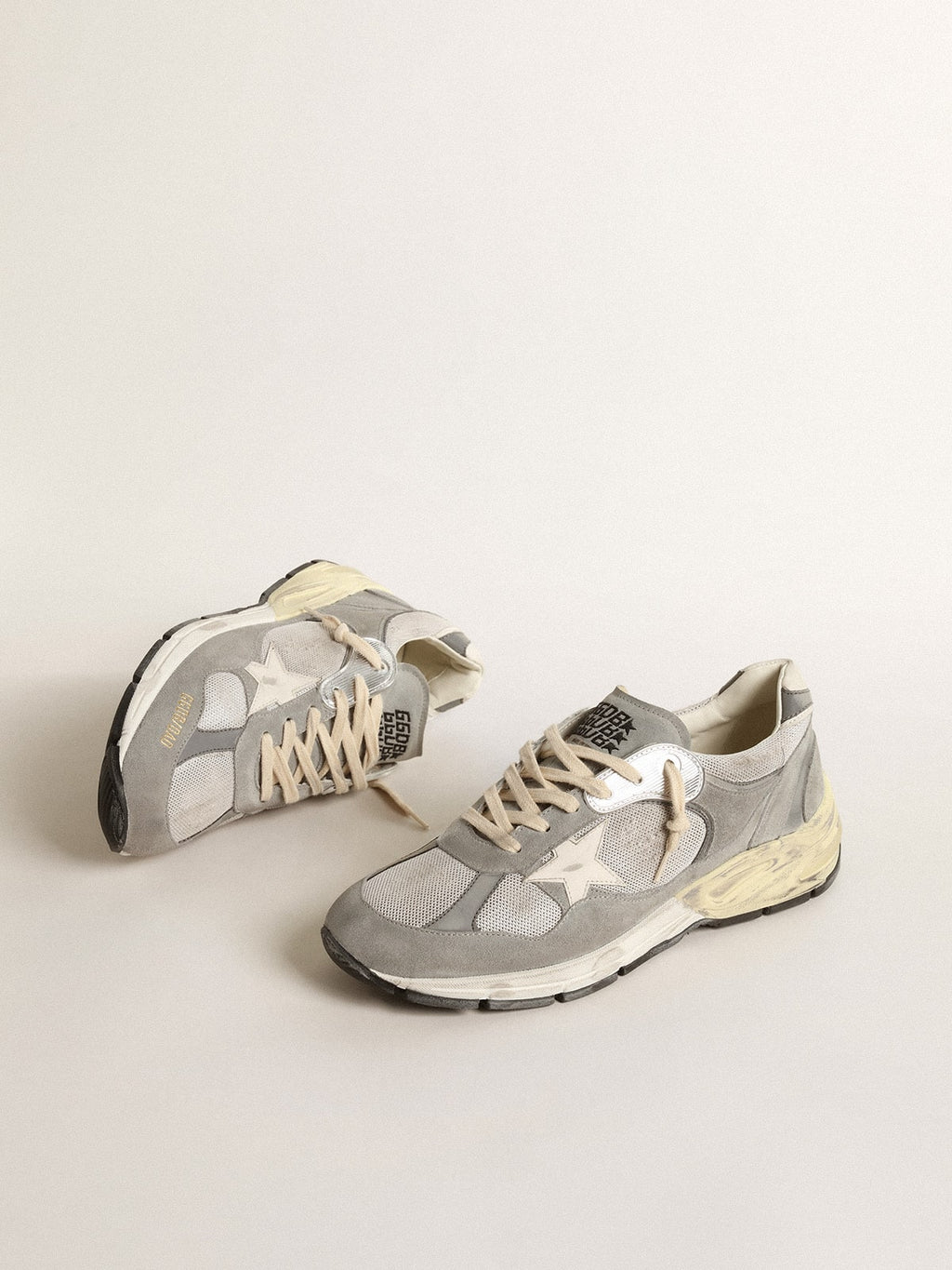 Men's Dad-Star in suede and mesh with white leather star and heel tab| Golden Goose