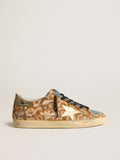 Men's Super-Star LAB in leopard pony skin with gold star and gray heel tab| Golden Goose