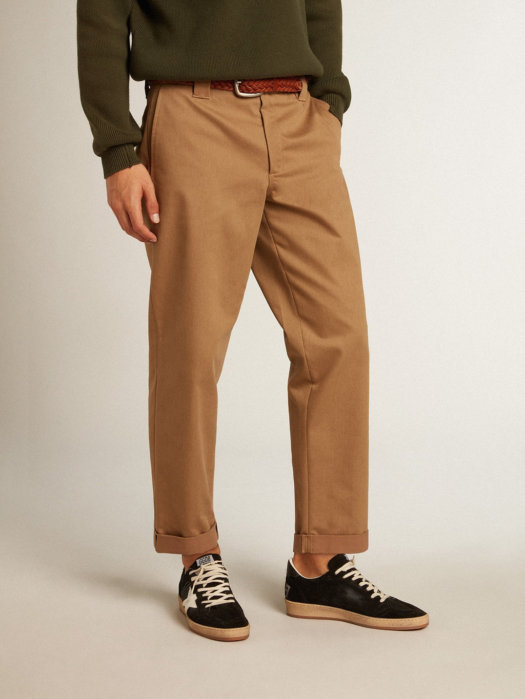 Beige khaki Golden Collection chinos| Golden Goose