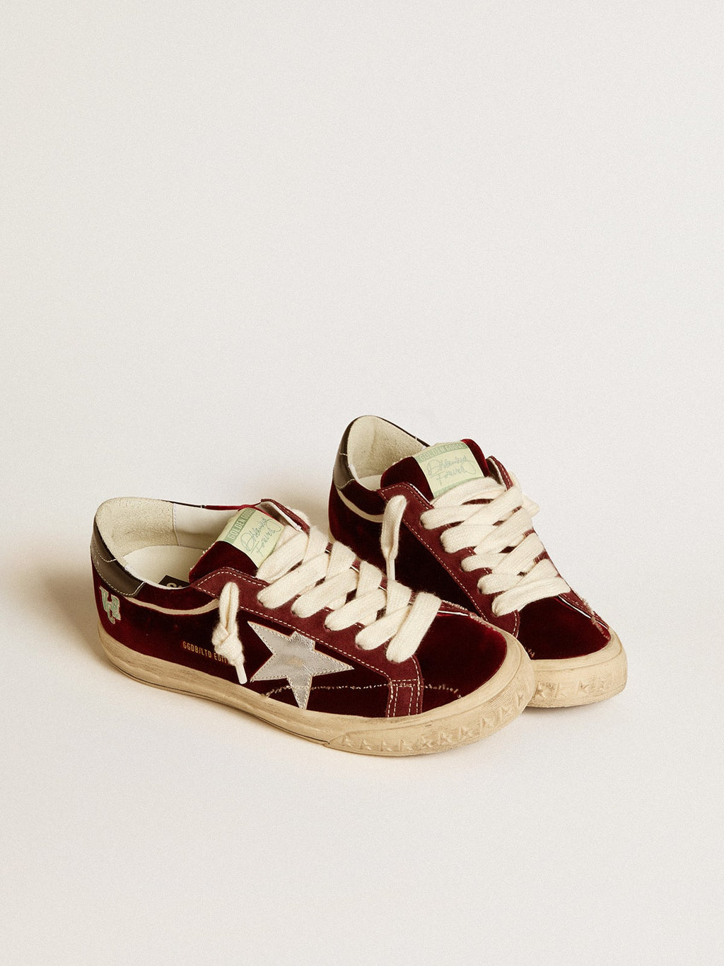 Women's Super-Star LTD in velvet with metallic leather star and heel tab| Golden Goose