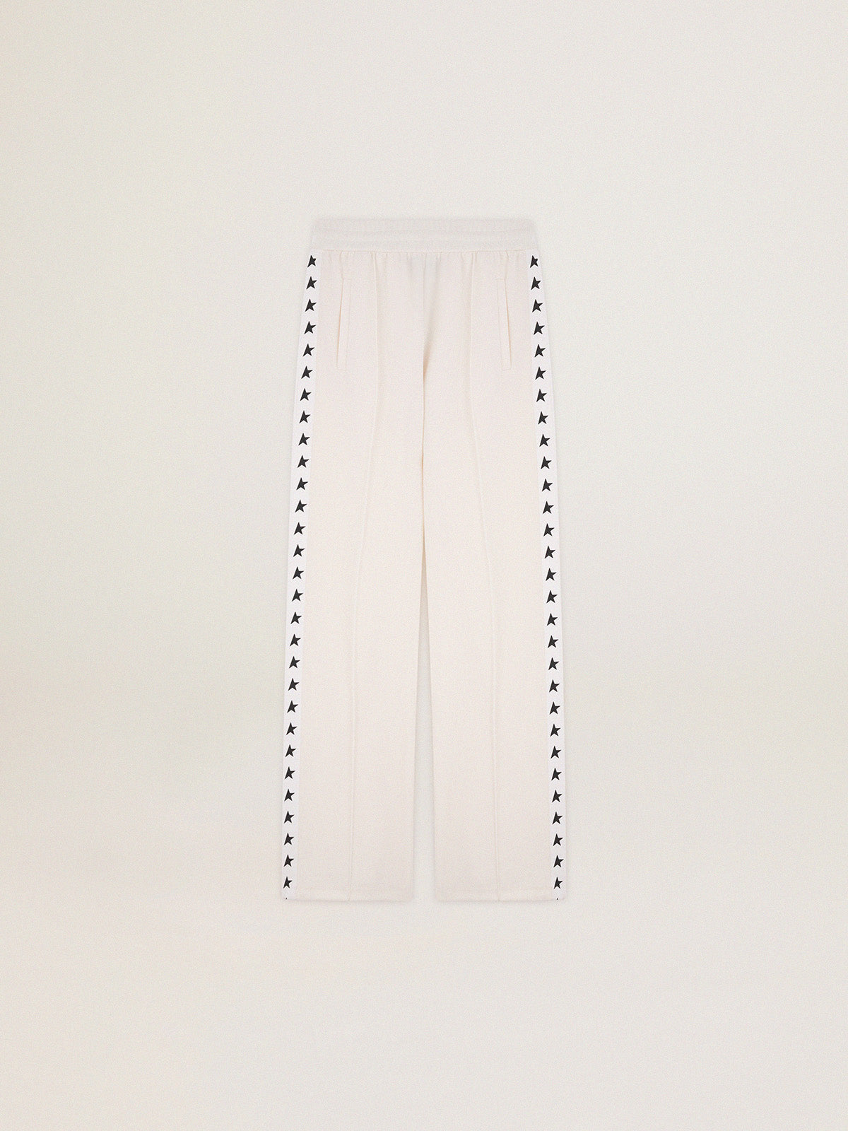Women's white joggers with stars on the sides| Golden Goose
