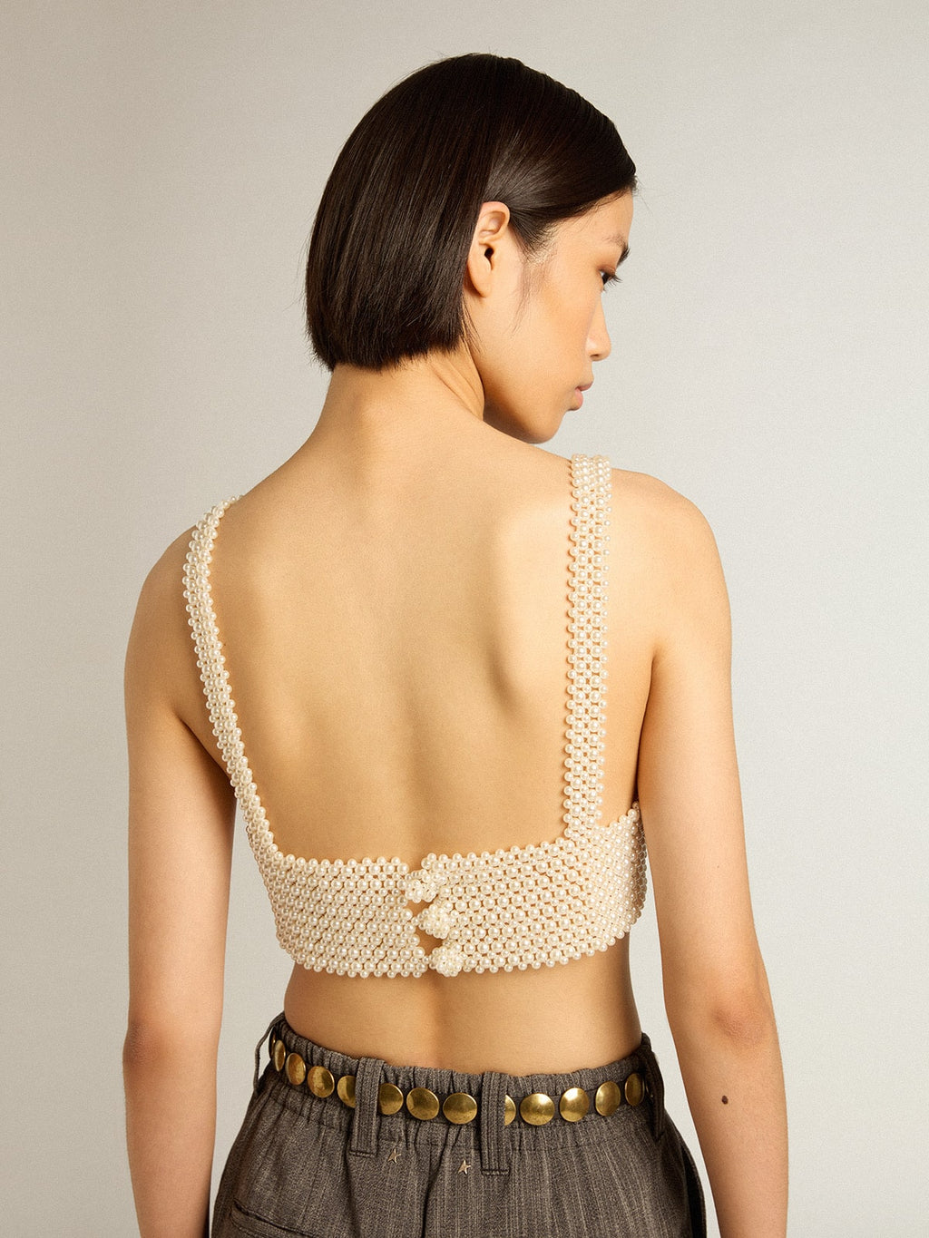 Women's string of pearls top| Golden Goose