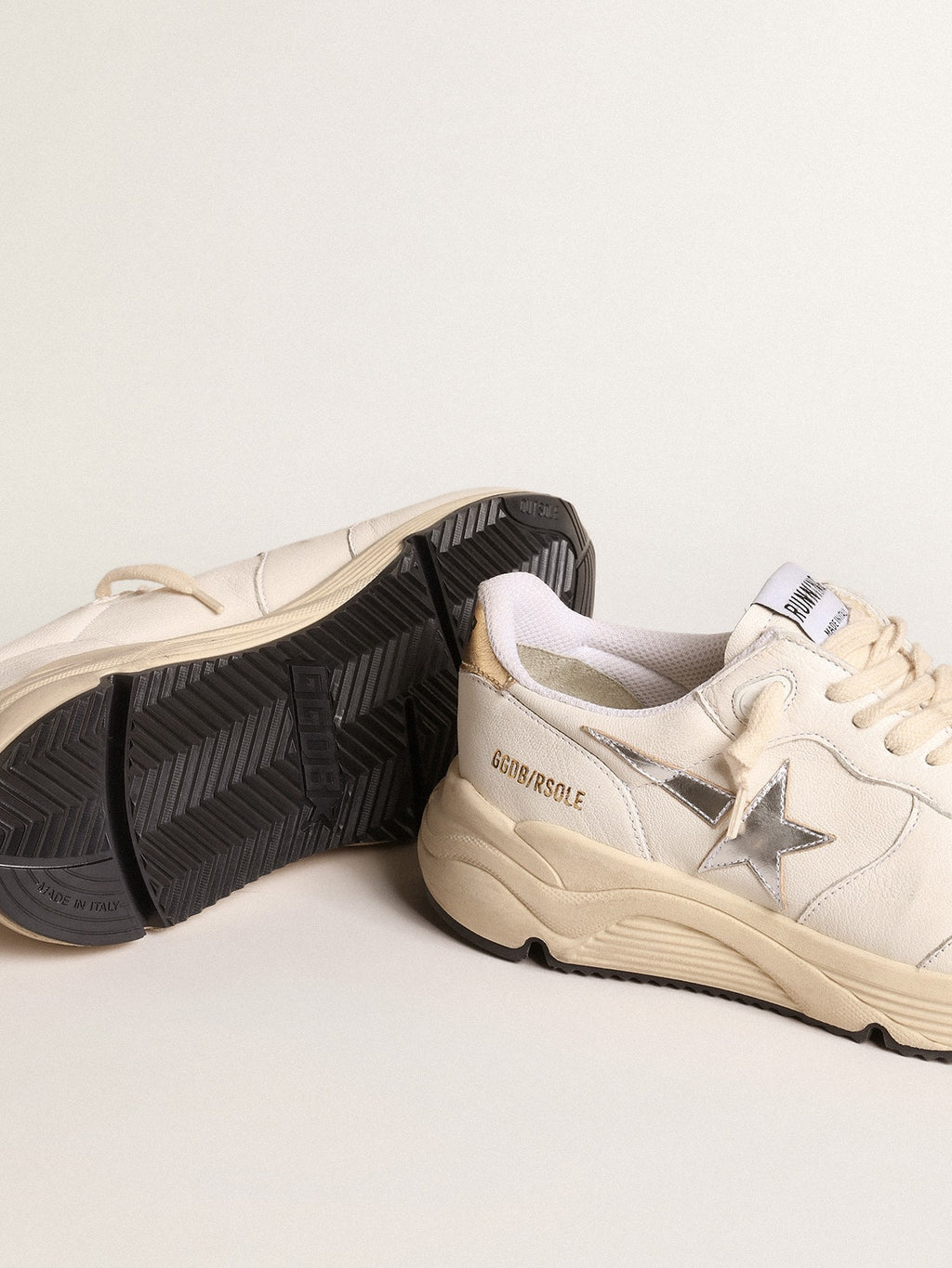 Running Sole in nappa with silver star and gold leather heel tab| Golden Goose