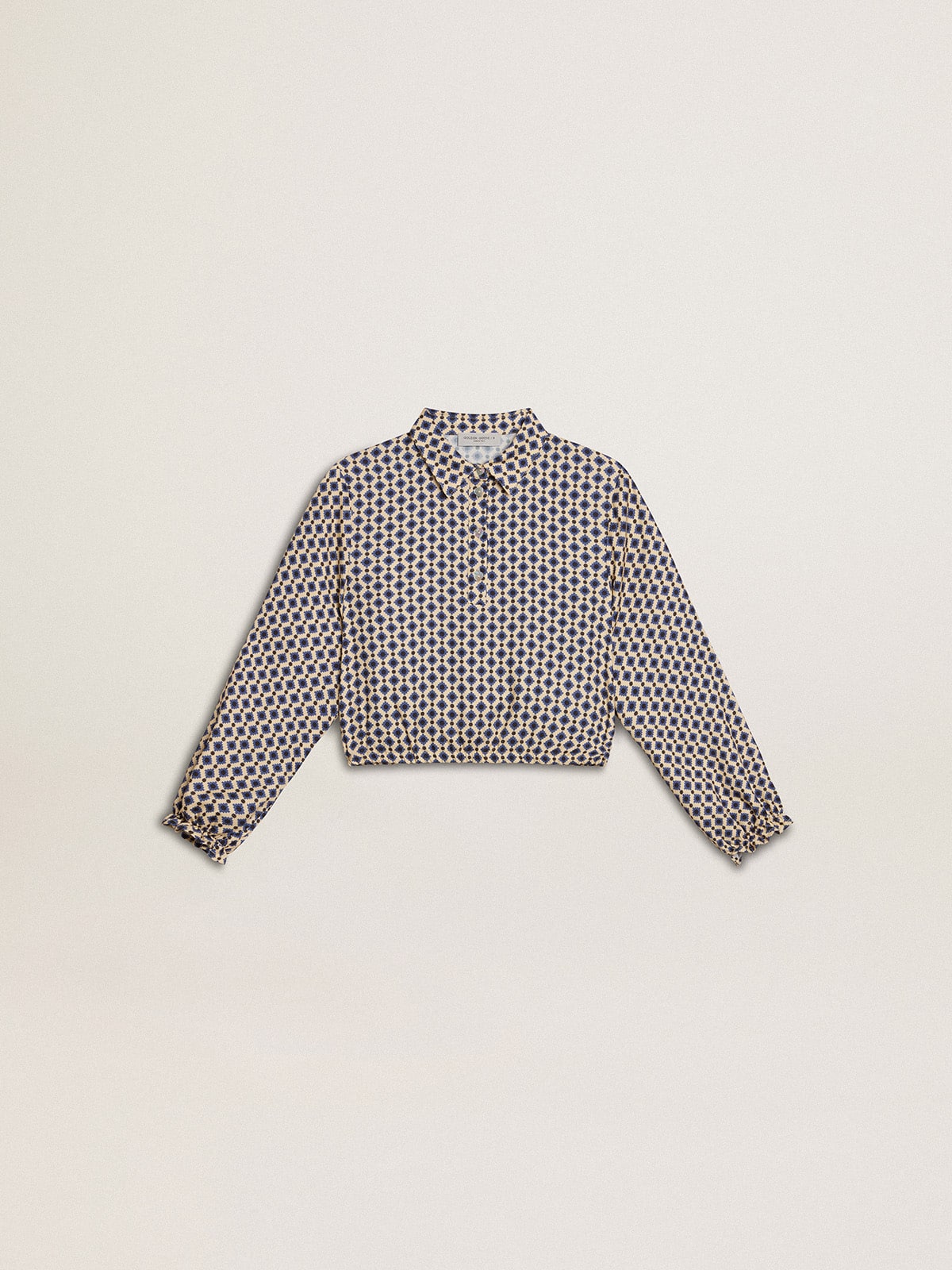 Girls' polo shirt with geometric print| Golden Goose
