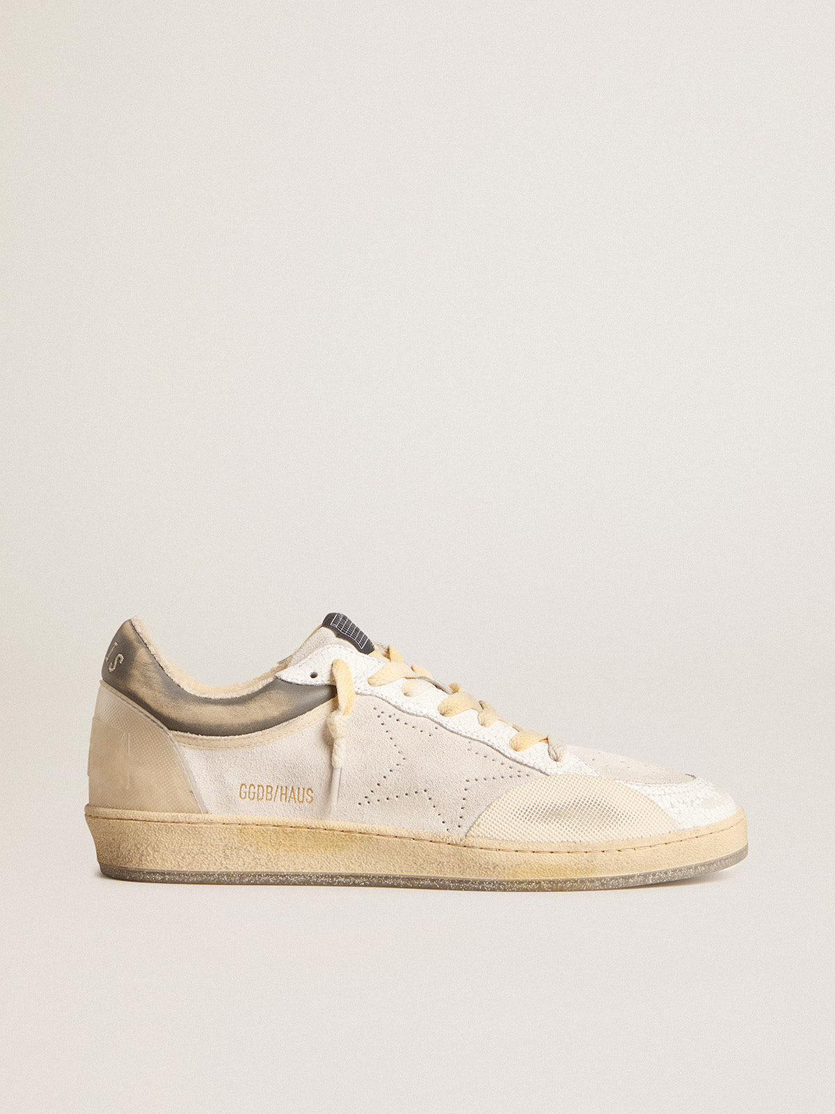 Women's Ball Star Pro in optical white leather with rubber inserts| Golden Goose