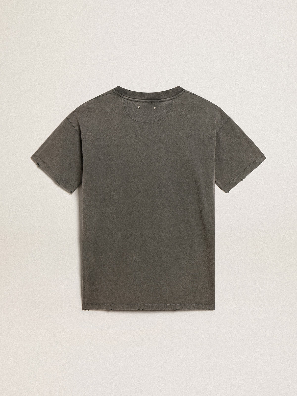Women's gray T-shirt dress with distressed treatment| Golden Goose