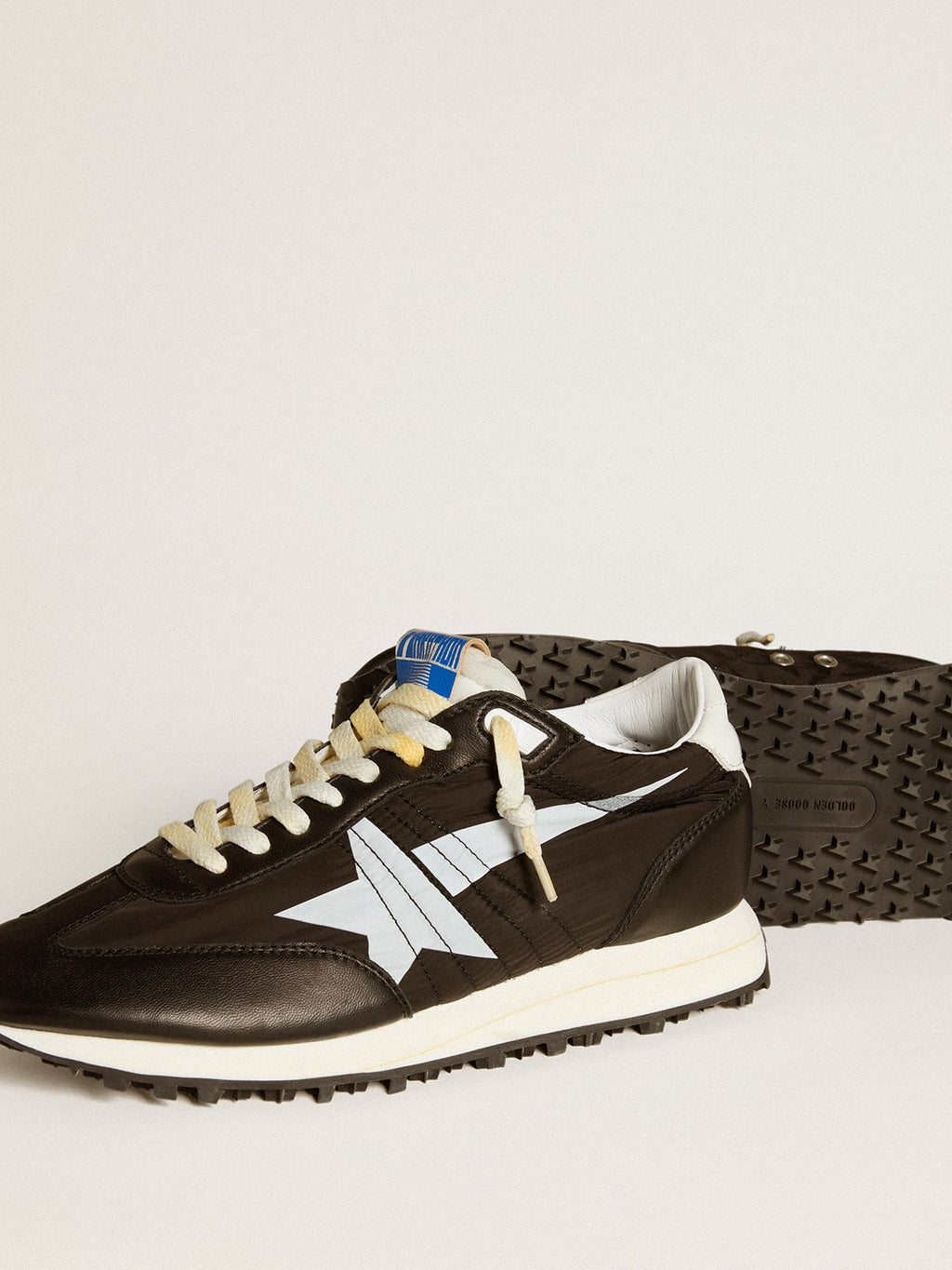 Men's Marathon with black nylon upper and white star| Golden Goose