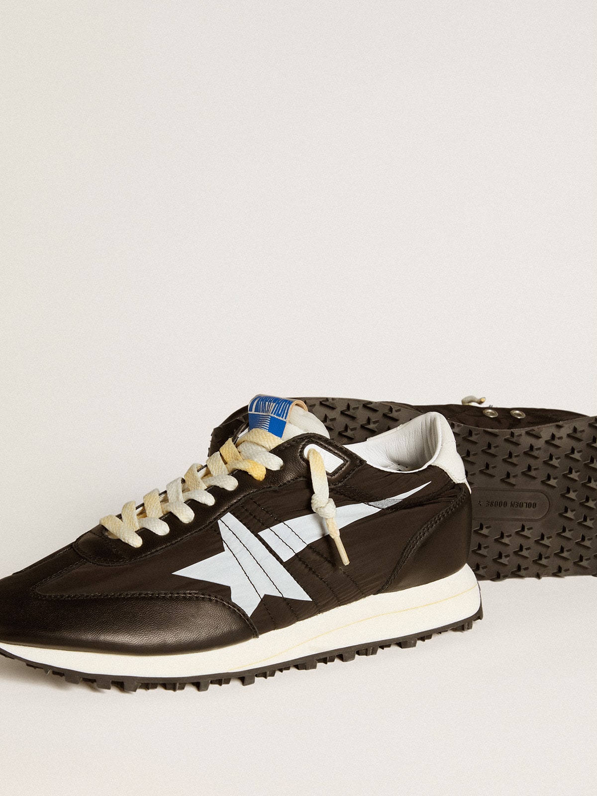 Men's Marathon with black nylon upper and white star| Golden Goose
