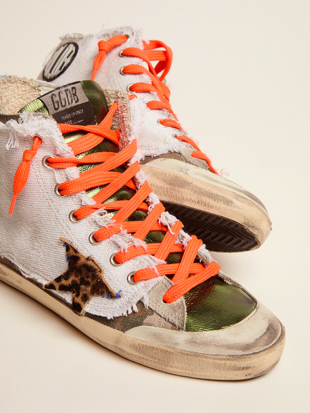 Women's Francy LAB sneakers with camouflage print and superimposed canvas| Golden Goose