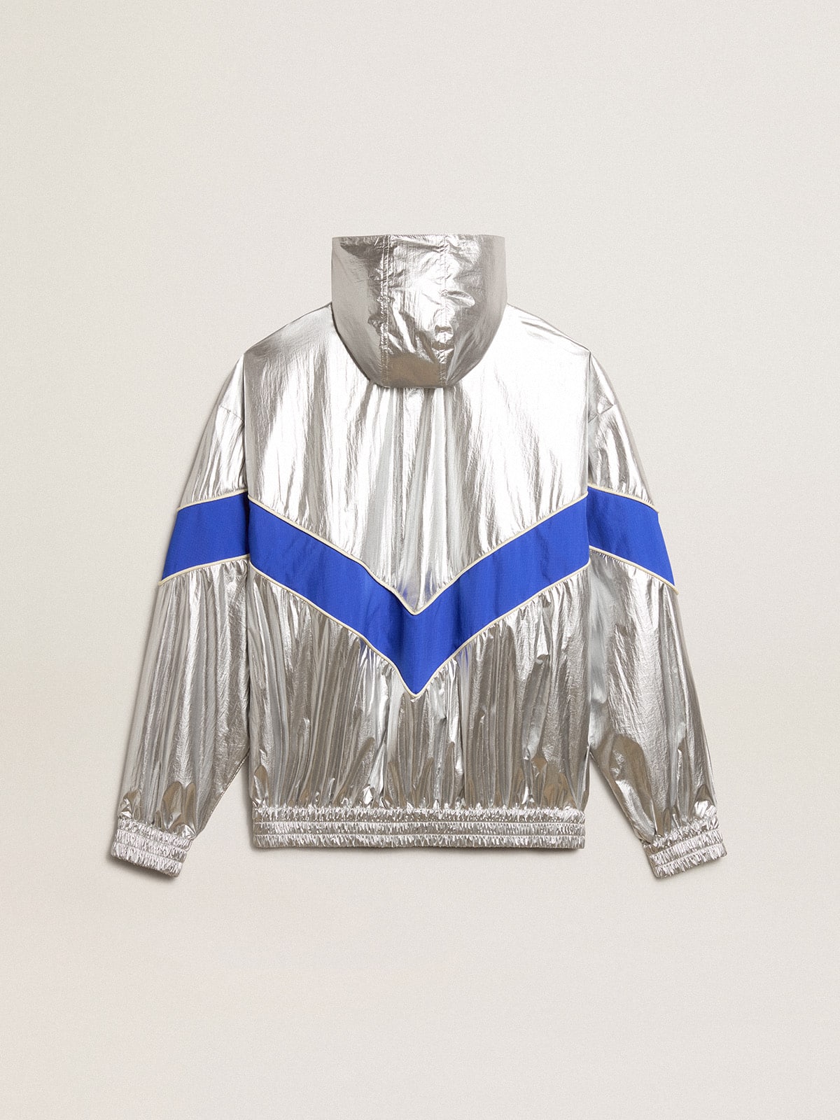 Women's windcheater in silver technical fabric| Golden Goose