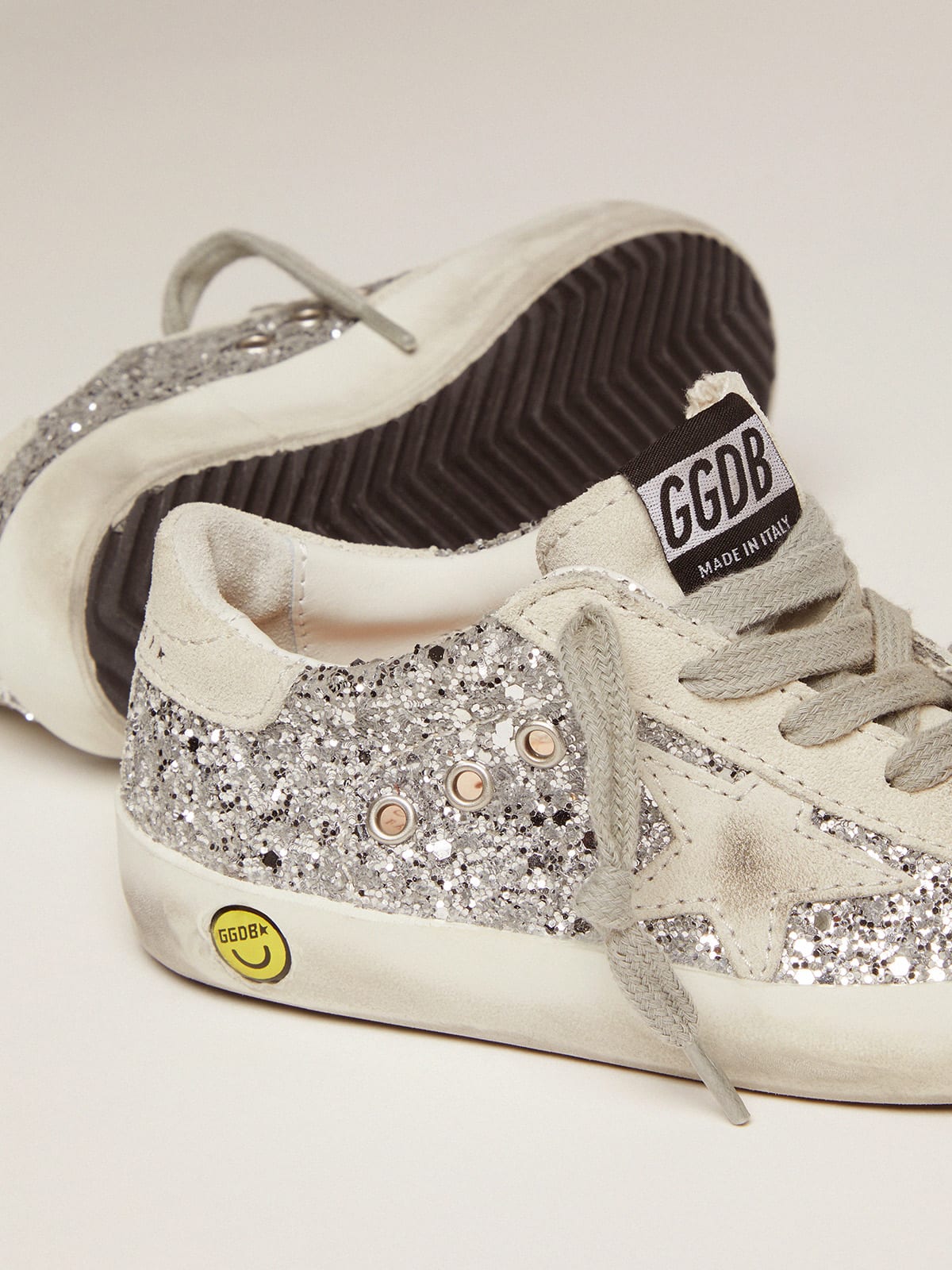 Super-Star Young with silver glitter| Golden Goose