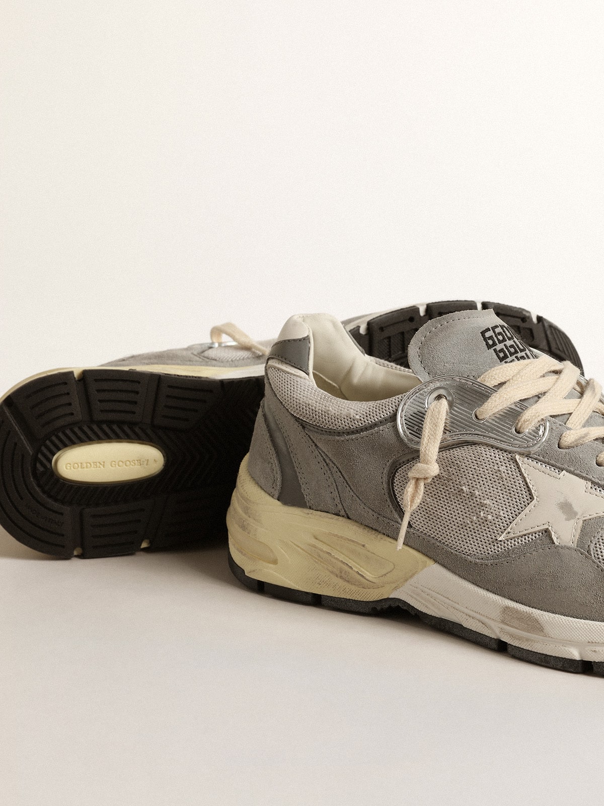 Men's Dad-Star in suede and mesh with white leather star and heel tab| Golden Goose