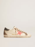 Super-Star LTD with pink gabardine star and gray suede heel tab| Golden Goose