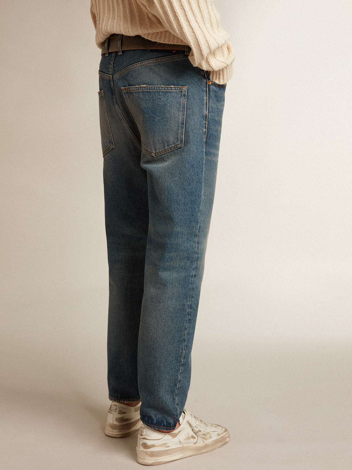 Men's slim fit jeans with medium wash| Golden Goose