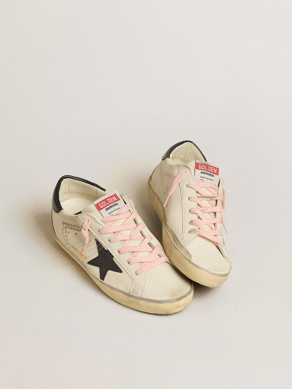 Women's Super-Star LTD with blue leather star and decorative studs| Golden Goose
