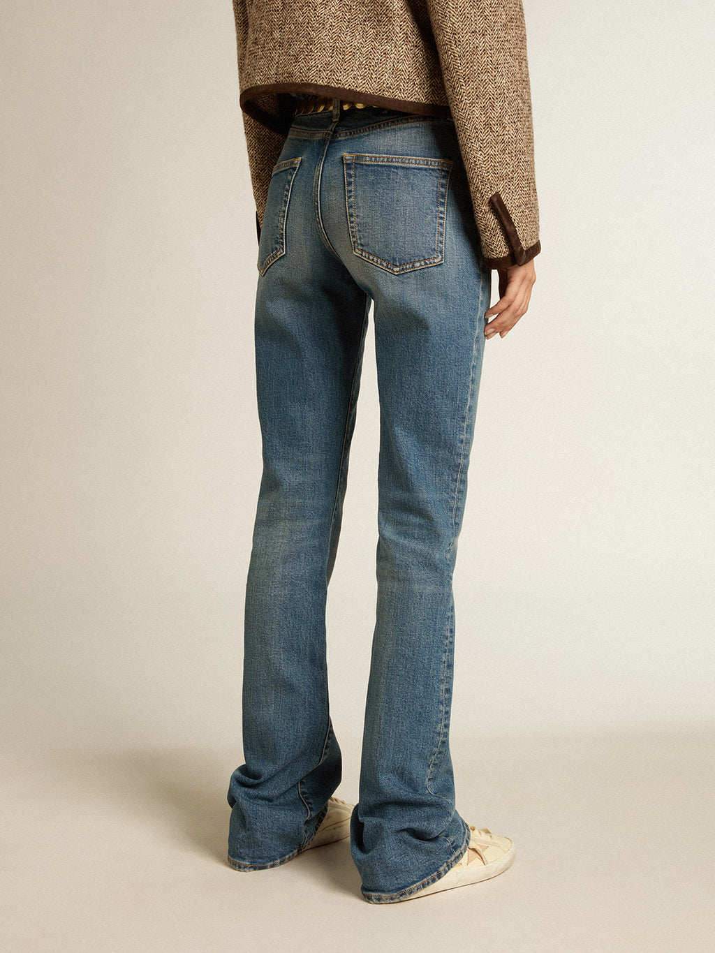 Blue jeans in elasticated fabric| Golden Goose