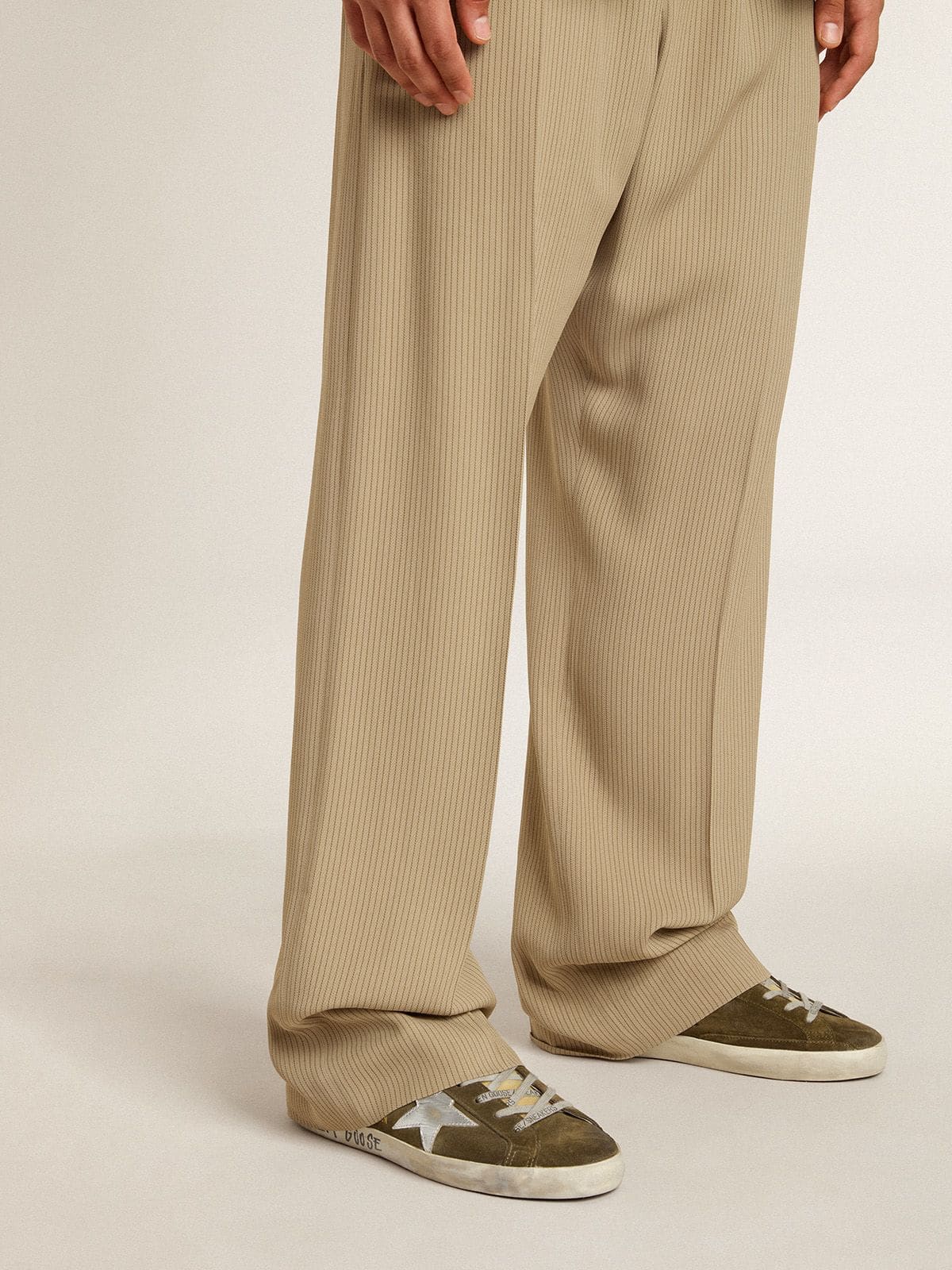 Super-Star LTD in suede with metallic leather star and leather heel tab| Golden Goose
