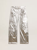 Men's cargo pants in silver technical fabric| Golden Goose