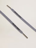 Silver-colored Lurex laces with contrasting black logo| Golden Goose