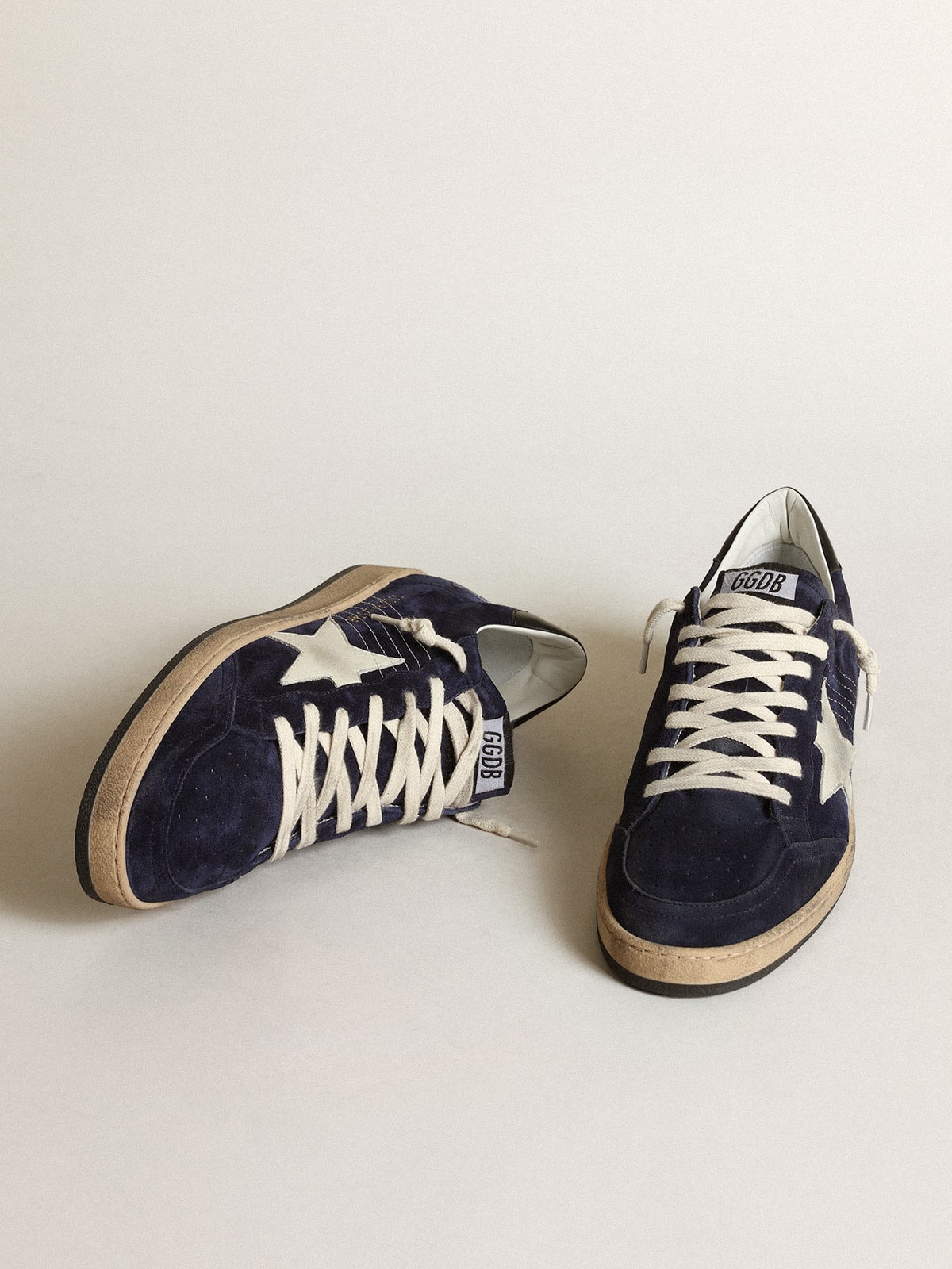 Men's Ball Star in dark blue suede with white nubuck star| Golden Goose