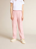 Pink joggers with glitter star on the front| Golden Goose