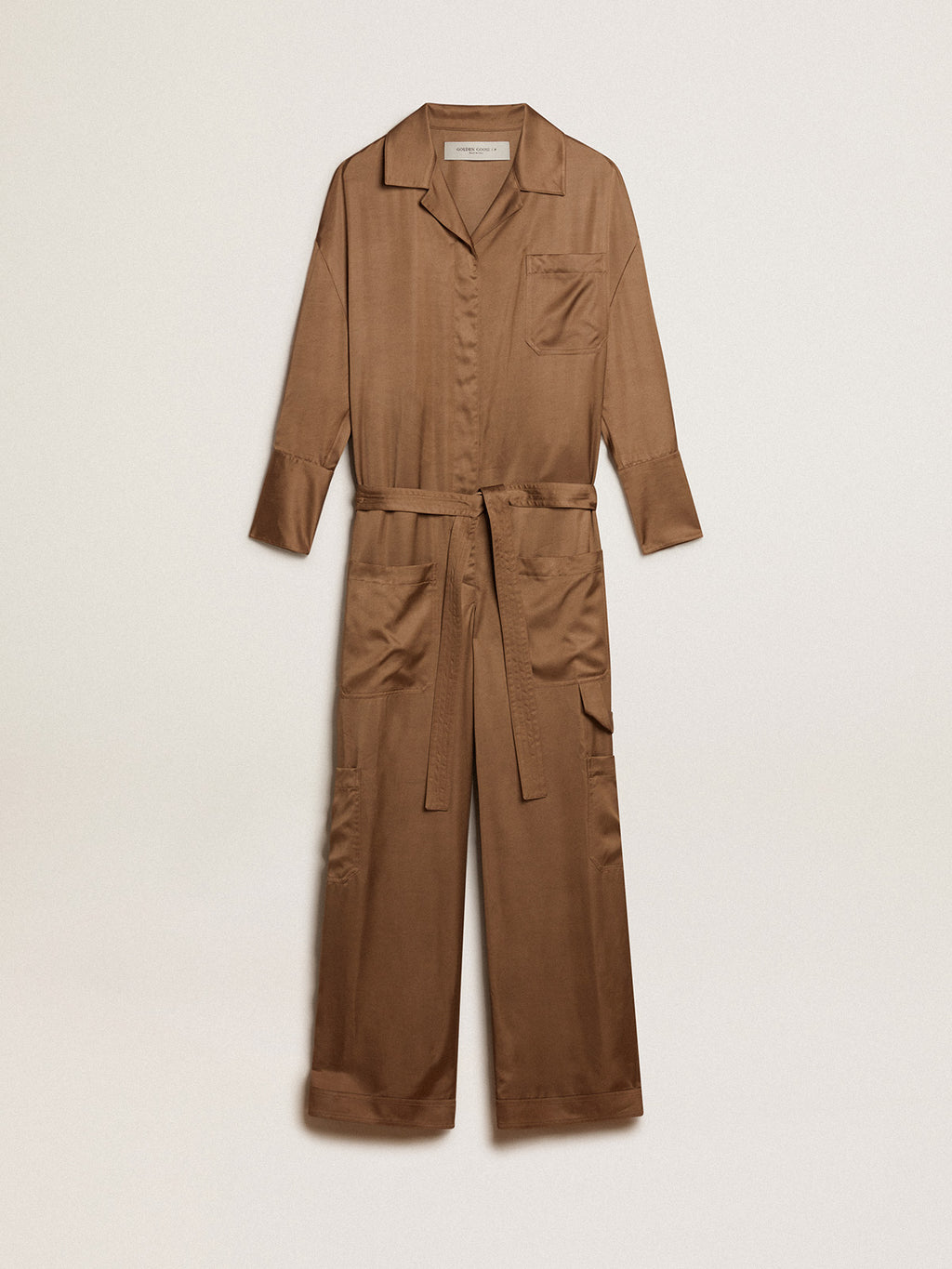Mocha-beige viscose jumpsuit| Golden Goose