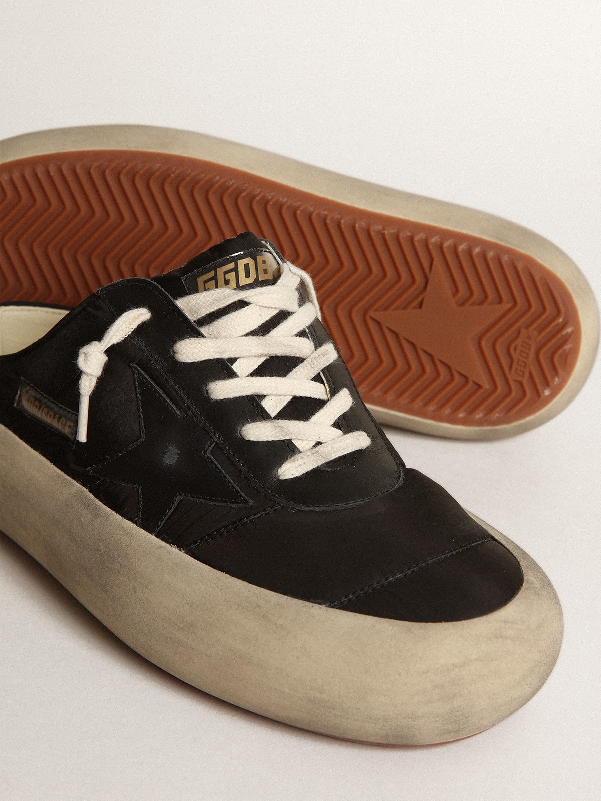 Women's Space-Star Sabots with leather star and shearling lining| Golden Goose