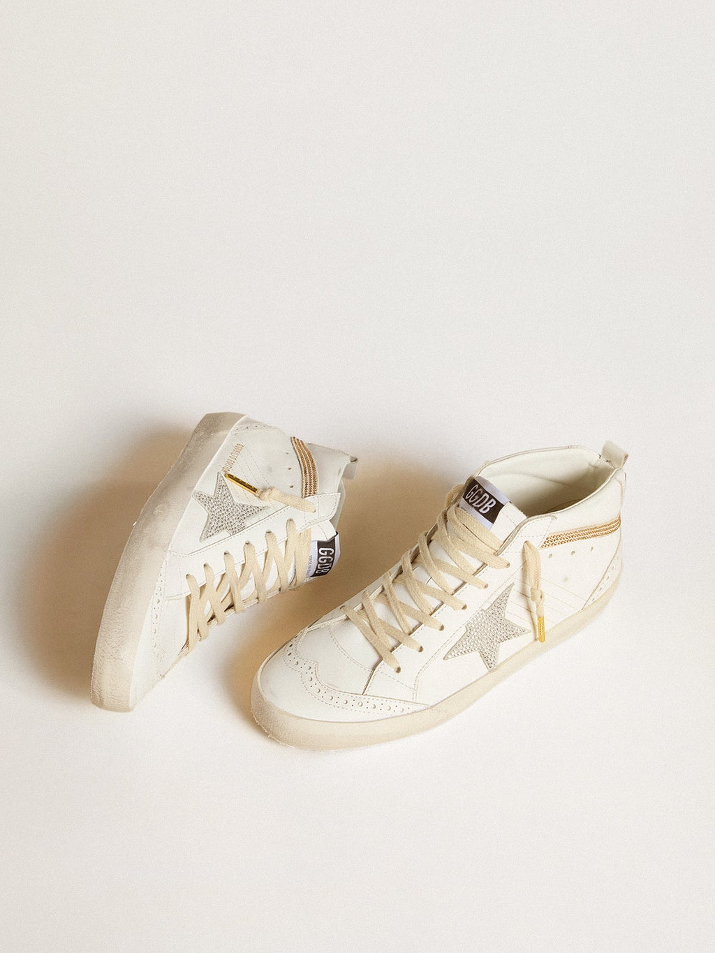 Mid Star LTD with star and heel tab in suede with Swarovski crystals| Golden Goose
