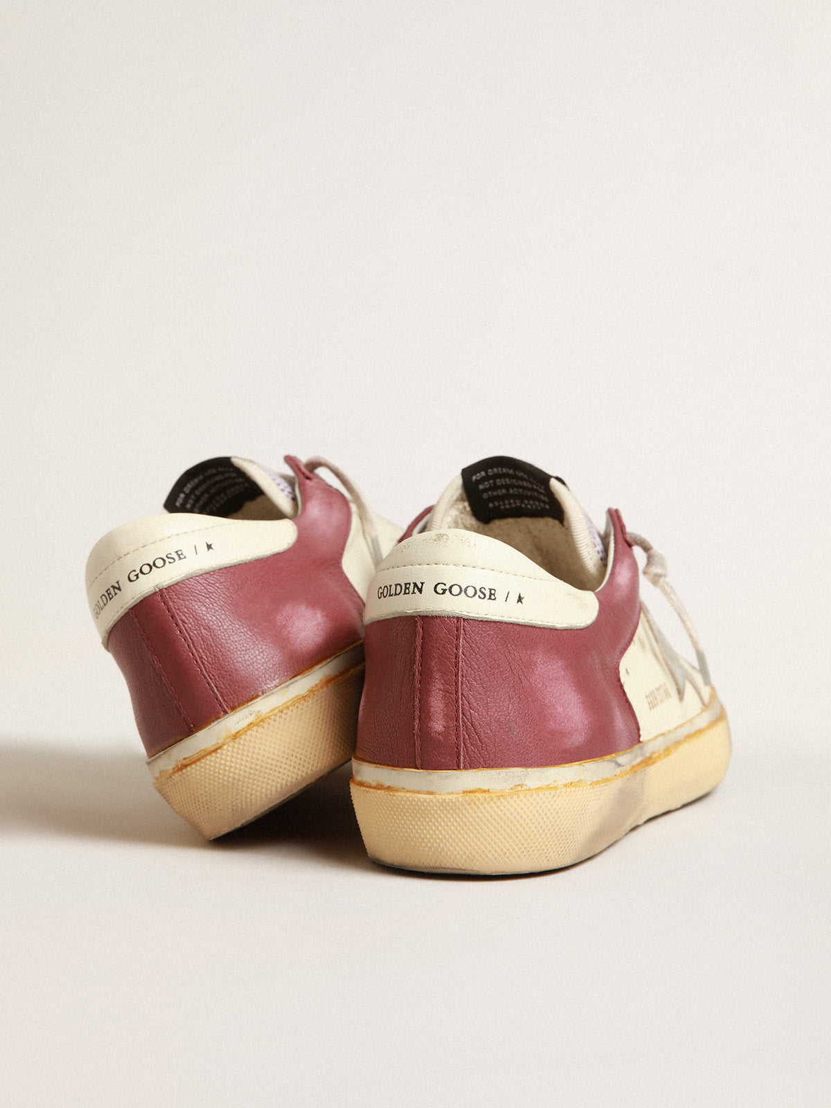 Super-Star in nappa leather with burgundy inserts and silver star| Golden Goose