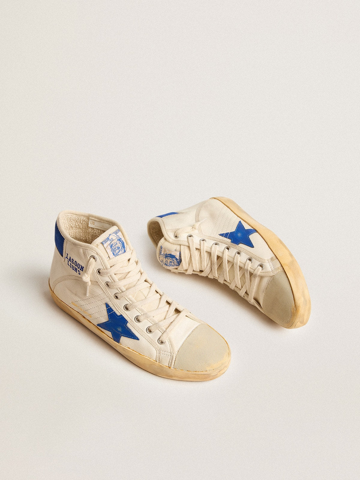 Women's Francy Penstar LAB in nappa leather with blue star and nylon heel tab| Golden Goose