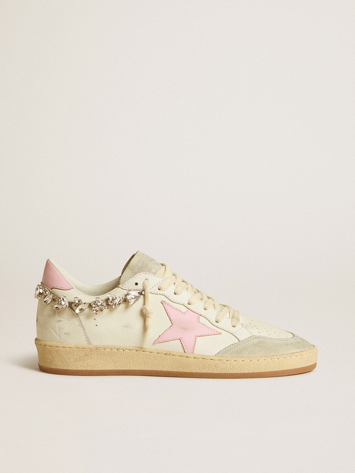 Women's Ball Star LTD with pink leather star and crystal decoration| Golden Goose