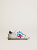 Junior Super-Star LTD with fuchsia star and glitter foxing| Golden Goose