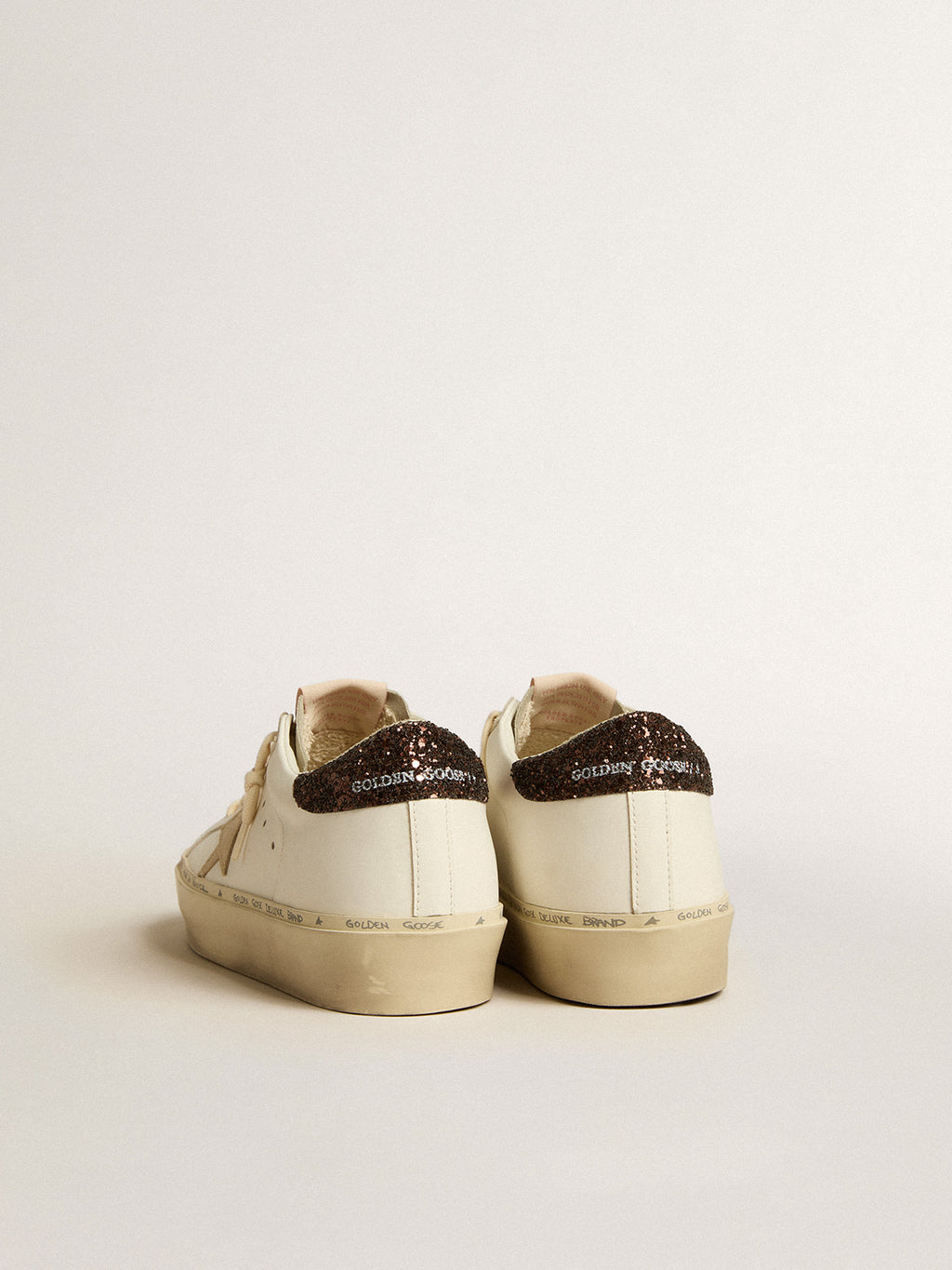 Hi Star with platinum metallic leather star and glitter heel tab| Golden Goose