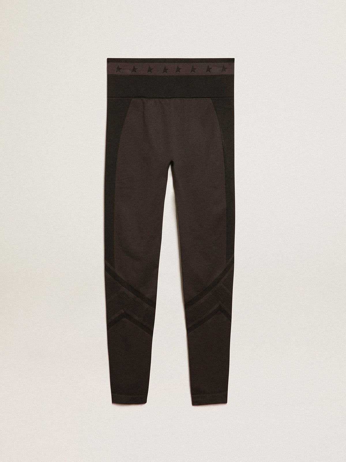 Women's black leggings with mixed stitching| Golden Goose